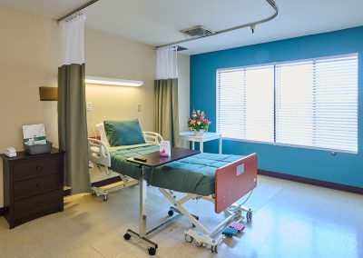 A patient's room at Vintage Faire Nursing and Rehabilitation Center