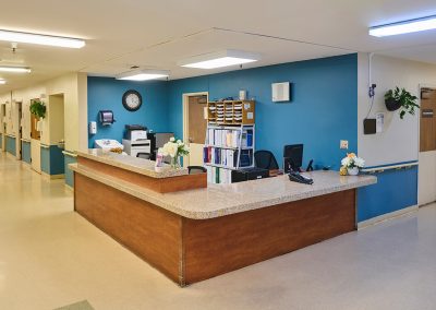 The front desk at Vintage Faire Nursing and Rehabilitation Center