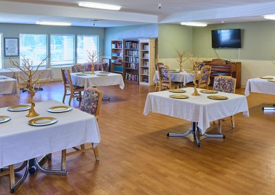 The dining room at Vintage Faire Nursing and Rehabilitation Center